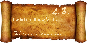 Ludvigh Borbála névjegykártya